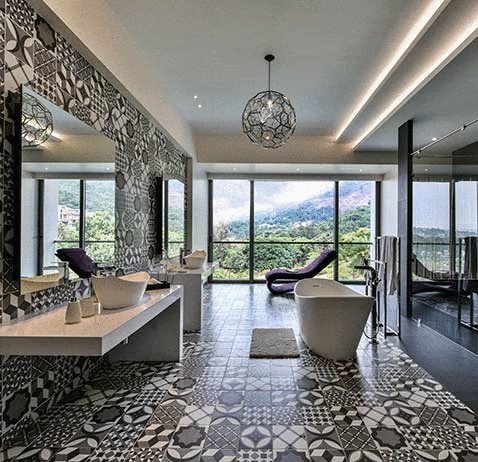 Washroom at Infinity House by GA Design at Khandala