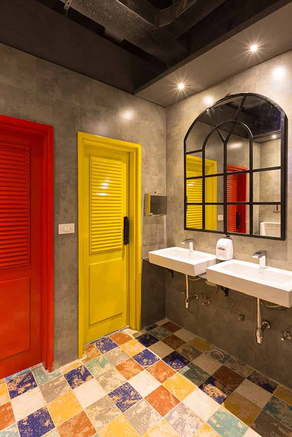Colourful washroom designs