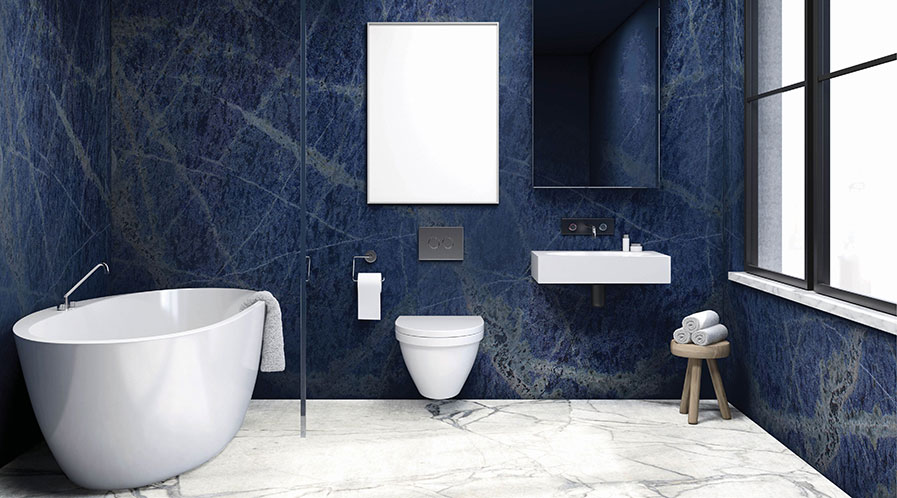 Solait Blue Marble in bathroom