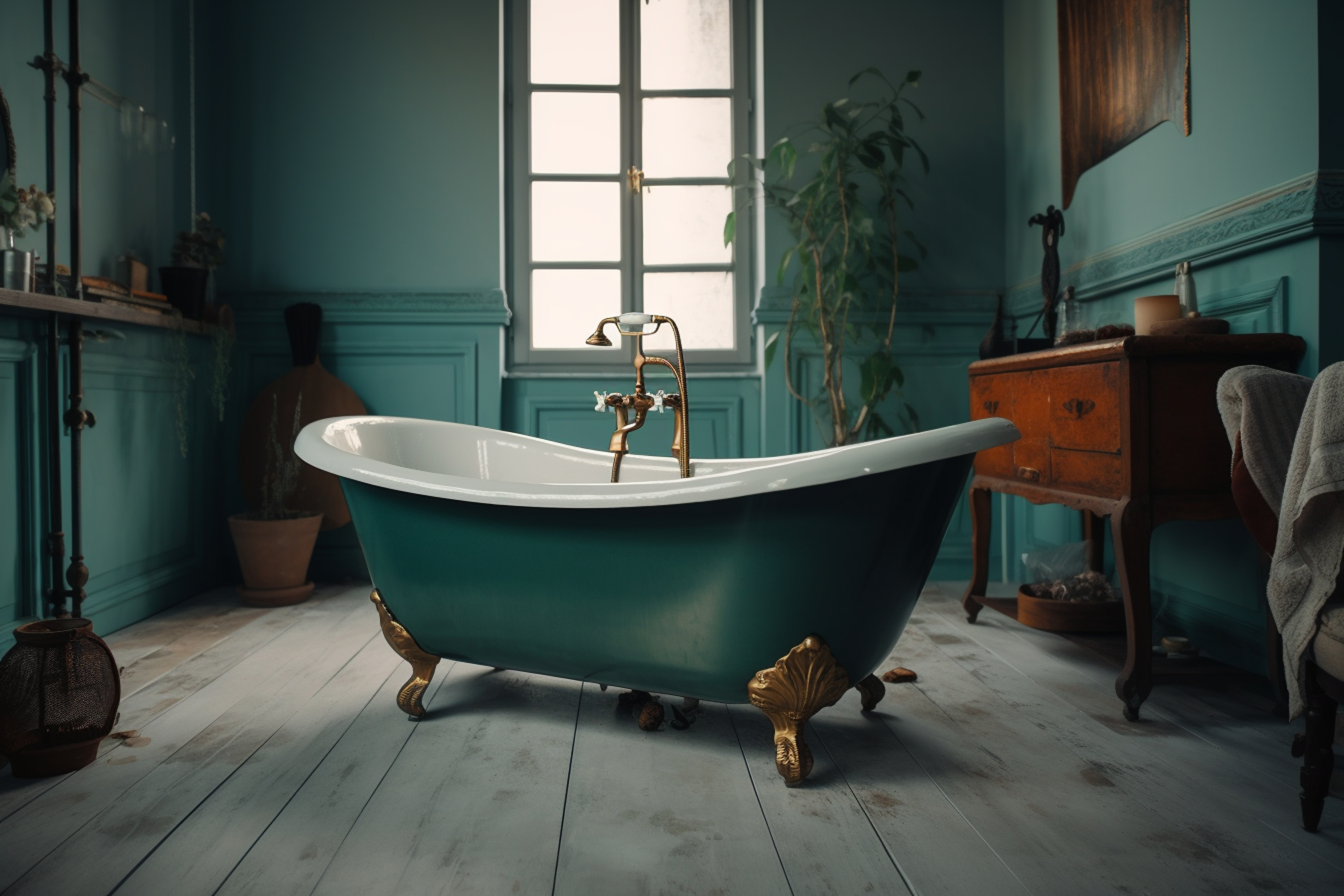 Parisian freestanding cast iron bathtub