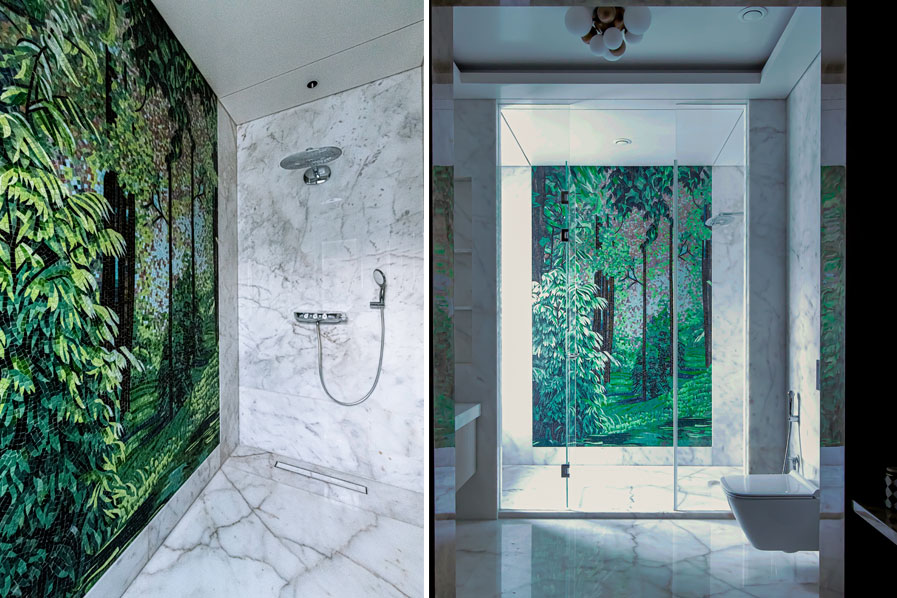 Contemporary Tropical compact luxury bathroom by And design Co