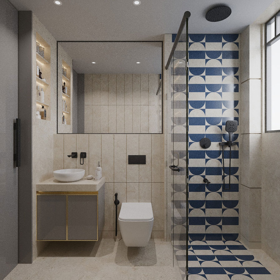 Compact bathroom by Kiran Gala